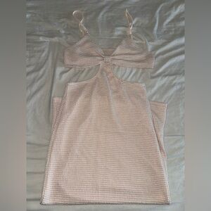 Woman’s summer cut out thin straps beach dress